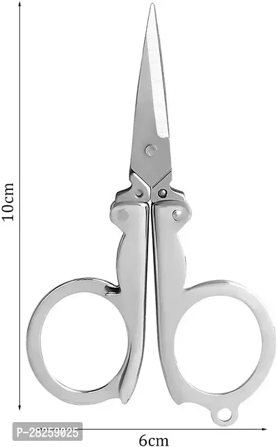 Stainless Steel Foldable Pocket Scissor/Grooming Scissor-Silver-thumb5