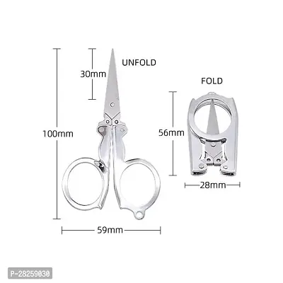 Foldable Small Scissors,Portable Mini Travel Scissor-Silver-thumb5