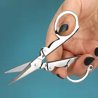 Stainless Steel Foldable Pocket Scissor/Grooming Scissor-Silver-thumb1