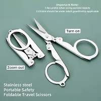 Foldable Small Scissors,Portable Mini Travel Scissor-Silver-thumb1