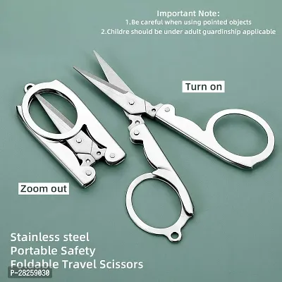 Foldable Small Scissors,Portable Mini Travel Scissor-Silver-thumb2