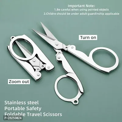 Pocket Scissor/Grooming Scissor/Beauty Personal Care Folding Scissor-Silver-thumb2