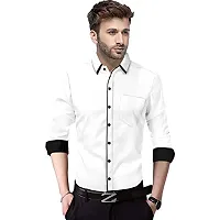 SUR-T Men's Cotton Casual Shirt for Men Full Sleeves (White, Medium)-thumb2