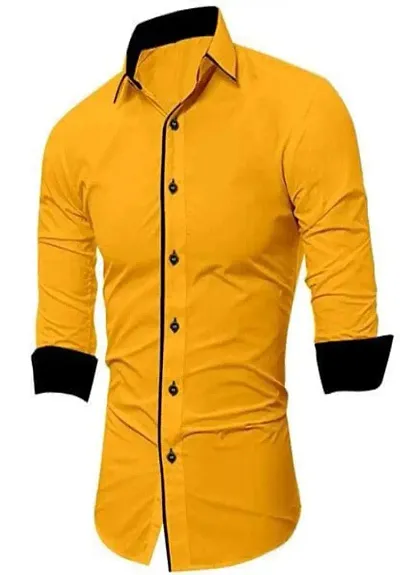 Blend Solid Casual Shirts For Men