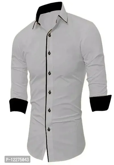 THE TAJKLA Men's Regular Fit Casual Shirt (TJ06_Grey_X-Large)