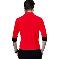 SUR-T Men's Cotton Casual Shirt for Men Full Sleeves (Red, Large)-thumb1