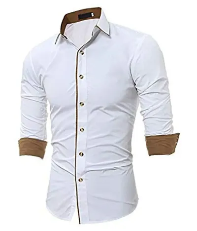 Men's Long Sleeves Solid Slim Fit Casual Shirt