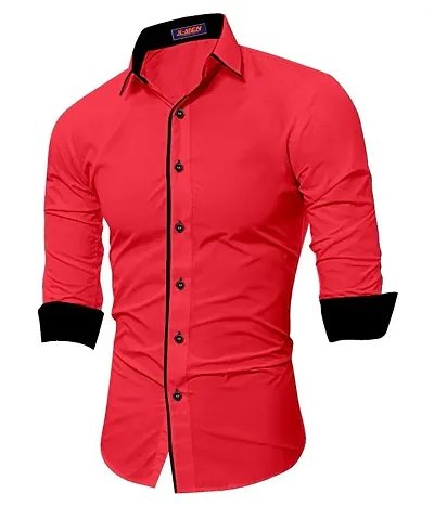 Men's Solid Long Sleeves Slim Fit Casual Shirt