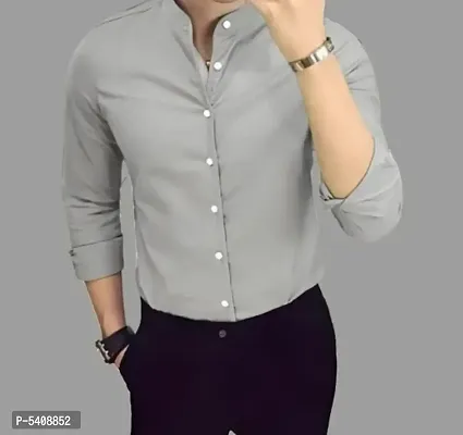 THE TAJKLA Grey Casual Shirt for Men-thumb0