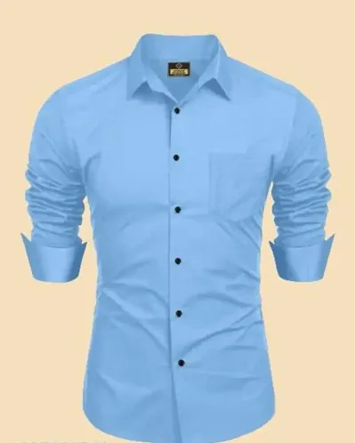 Classic Blend Solid Casual Shirts for Men