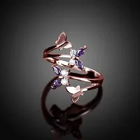 Vendsy Copper Silver Plated Butterfly Adjustable Ring for Women and Girls-thumb2