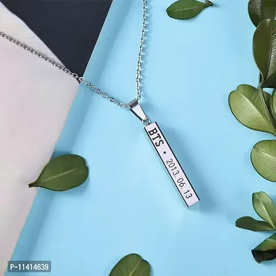 University Trendz Stainless Steel K-POP BTS Signature Printing Pendants/Necklace for Boys and Girls-thumb2