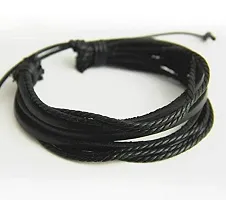 University Trendz Leather Multistrand Bracelet for Men-thumb1