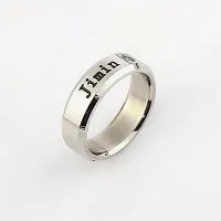 University Trendz BTS Bangtan Stainless Steel Ring - Kpop Jimin Name & DOB Ring for Men (Silver)-thumb1