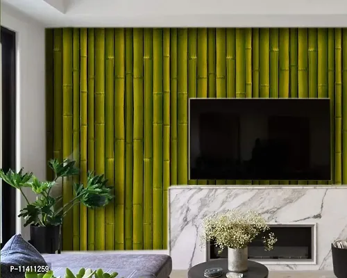Univocean 3D Pattern Green Bamboo Design Peel and Stick Self Adhesive Wallpaper, (45 X 500 cm) Waterproof Multicolor HD Wall Sticker