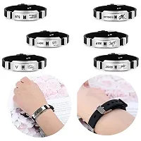 University Trendz Stainless Steel K-POP BTS Signature Printing Silicon Wristband Bracelet for Boys and Girls-thumb1
