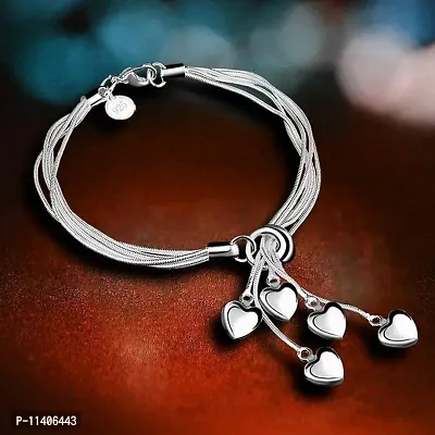 University Trendz Rakhi Gift Combo - Silver Crown Ring and Heart Charm Bracelet, Jewelry Set for Girls and Women-thumb3
