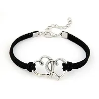University Trendz Leather Bracelet for Men(Black)-thumb1