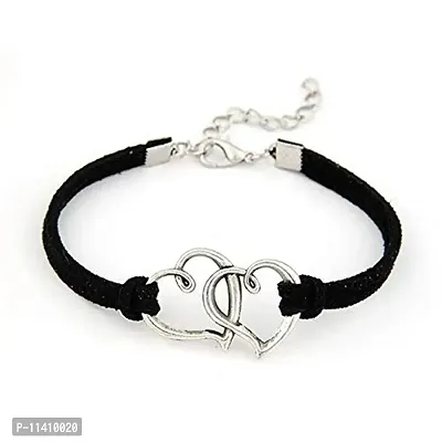 University Trendz Leather Bracelet for Men(Black)-thumb2