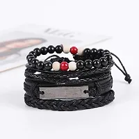 University Trendz English Lord's Prayer Bible Cross Christ Casual Christian Design Multicolor Printed Leather Base Metal Bracelet for Boys and Girls (Pack of 4)-thumb1