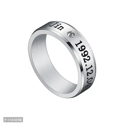 Vendsy Stainless Steel BTS Bangtan Ring for Men and Boys-Jin (Silver)-thumb0