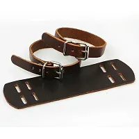 University Trendz Double Leather Black Buckle Cuff Bracelet for Men and Women-thumb3