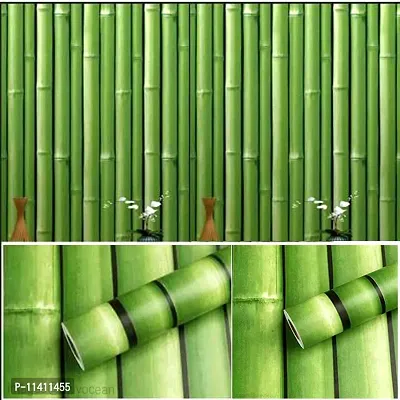 Univocean Retro Bamboo Peel and Stick Wallpaper, Self Adhesive PVC Wall Stickers, 1000 x 45 cm