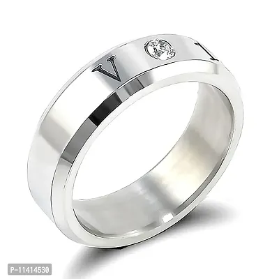 University Trendz BTS Bangtan Stainless Steel Ring - Kpop V Band Name & DOB Ring for Men (Silver)