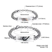 University Trendz Stainless Steel His Her Real Love Distance Couple Bracelet for Men and Women -2 Pieces-thumb1