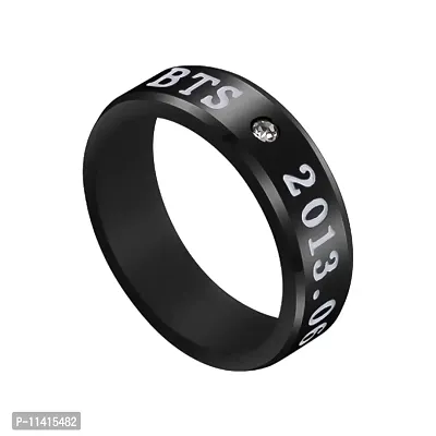 University Trendz BTS Tri Combo - BTS Signature Silicon Bracelet, Bar Pendant & DOB Engraved Black Stainless Steel Ring (Pack of 3)-thumb4