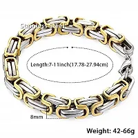 University Trendz Silver & Gold Plated Stainless Steel Bracelet For Men & Boys (Gold)-thumb3
