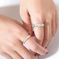 University Trendz Love You Forever Engraved Promise Ring for Couples/Men/Women (Silver, Copper, Adjustable)-thumb4