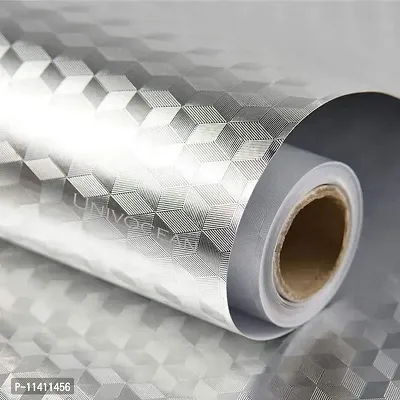 Univocean Kitchen Aluminium Foil Stickers, Backsplash Self Adhesive Kitchen Wallpaper for Cabinet, Drawers and Shelves (200 X 40 cm)-thumb0