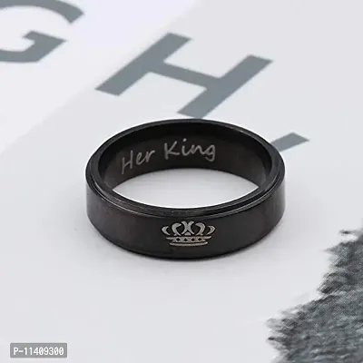 University Trendz 2PCS Black Titanium & Stainless Steel Couple Ring for Men & Women Wedding, Anniversary, Engagement(Please Select Pair Size from Style Option)(Black)-thumb5