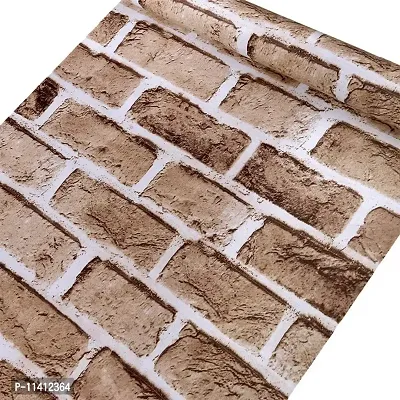 Univocean Textured Retro Brick Pattern Removable Wallpaper Peel and Stick Waterproof HD Wall Paper (500 X 45 cm)-thumb2
