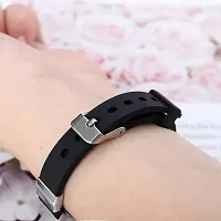University Trendz Stainless Steel K-POP BTS Signature Printing Silicon Wristband Bracelet for Boys and Girls-thumb3