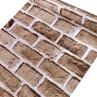 Univocean Textured Retro Brick Pattern Reusable Wallpaper Peel and Stick Waterproof HD Wall Paper (500 X 45 cm)-thumb1