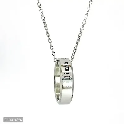 University Trendz Jimin Kpop Stainless Steel BTS Ring Pendant Necklace with Chain for Men & Women