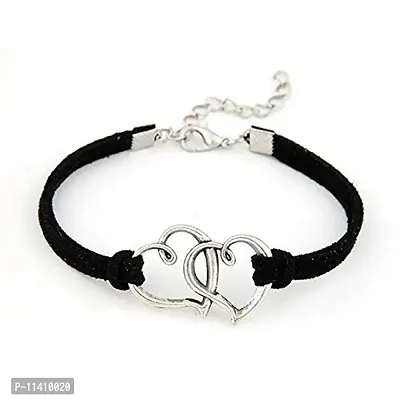 University Trendz Leather Bracelet for Men(Black)-thumb0
