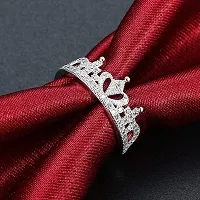 University Trendz Rakhi Gift Combo - Silver Crown Ring and Heart Charm Bracelet, Jewelry Set for Girls and Women-thumb3