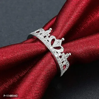 University Trendz Rakhi Gift Combo - Silver Crown Ring and Heart Charm Bracelet, Jewelry Set for Girls and Women-thumb4