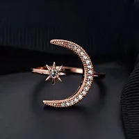 Vendsy Copper Silver Plated Crescent Star Moon Adjustable Ring for Women and Girls-thumb4