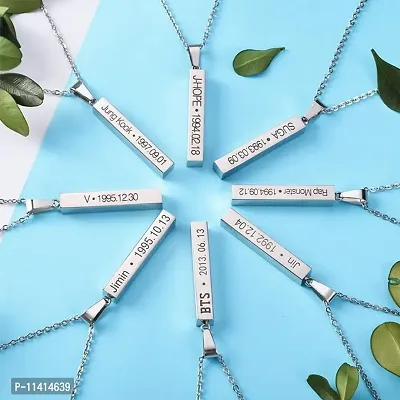 University Trendz Stainless Steel K-POP BTS Signature Printing Pendants/Necklace for Boys and Girls-thumb3