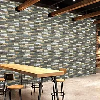 Univocean Dark Shade Brick Peel and Stick Wallpaper, Self Adhesive PVC Wall Stickers, 1000 x 45 cm-thumb2