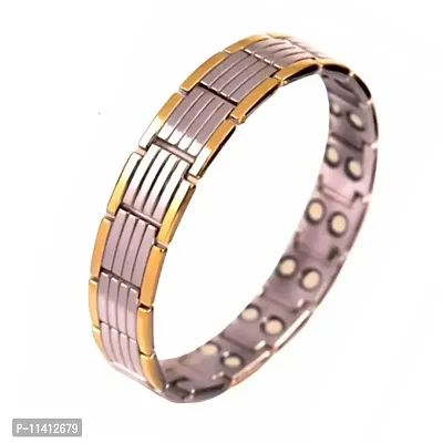 University Trendz Stainless Steel Bracelet - Adjustable Length Bracelets for Men (Silver & Gold)