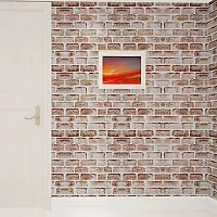 Univocean Textured Retro Brick Pattern Reusable Wallpaper Peel and Stick Waterproof HD Wall Paper (500 X 45 cm)-thumb3