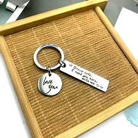 University Trendz Drive Safe I Need You Here with Me Engraved Stainless Steel Keychain (Silver)-thumb1