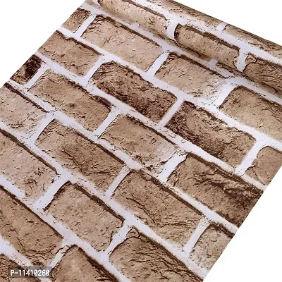 Univocean Textured Retro Brick Pattern Peel and Stick Wallpaper PVC Waterproof HD Wall Paper (500 X 45 cm)