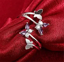 Vendsy Copper Silver Plated Butterfly Adjustable Ring for Women and Girls-thumb4