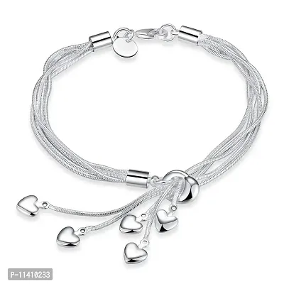 University Trendz Metal Silver Bracelet for Women & Girl's ( Silver )